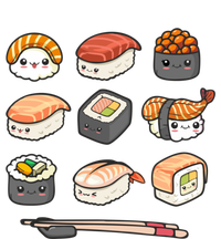 Happy Sushi Anime Kawaii Set Japanese Food Lover Otaku Ga Gift T-Shirt