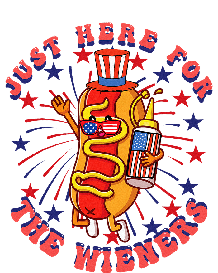 4th Of July I'm Just Here For The Wieners Hot Dogs Funny T-Shirt