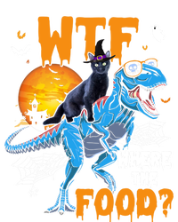 Wtf Where The Food Halloween Witch Cat Riding Trex Dinosaur Gift Women's Racerback Tank