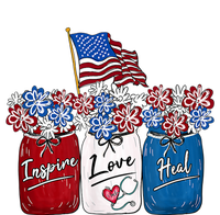 Nurse Inspire Love Heal American Flag Nurse Life 4th Of July Gift T-Shirt