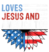 Sunflower Loves Jesus And America Too Christian 4th Of July Poster