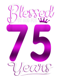 Blessed by God for 75 Years Old 75th Birthday Present Gifts Crown Pom Pom 12in Knit Beanie