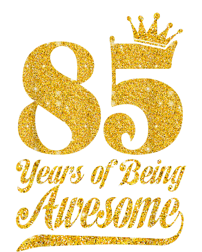 85 Years Of Being Awesome 85th Birthday Present Gifts Funny Crown Pom Pom 12in Knit Beanie