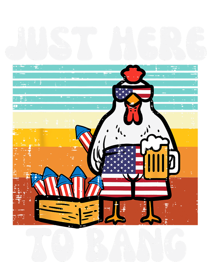 4th Of July Chicken Fireworks Here To Bang Retro America T-Shirt