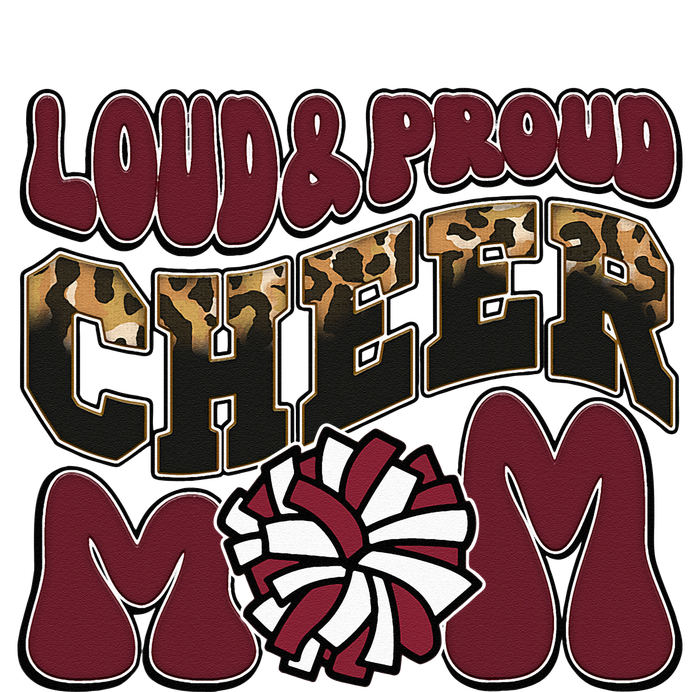 Loud Proud Cheer Mom Maroon Team Leopard Funny Cheer Crew Tie-Dye T-Shirt