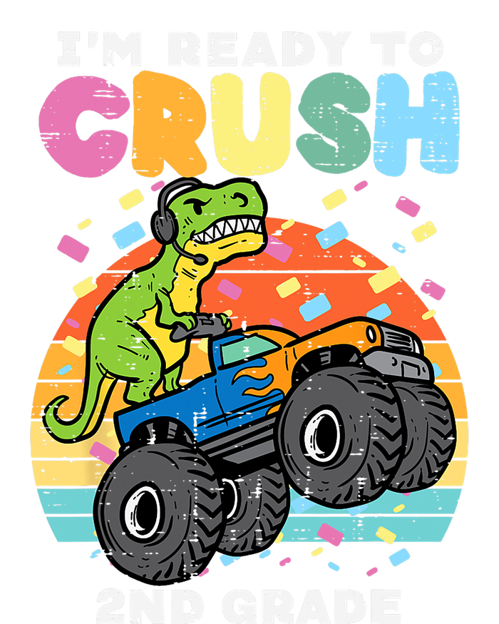 Gamer T Rex On Monster Truck Im Ready To Crush 2nd Grade Boy T-Shirt