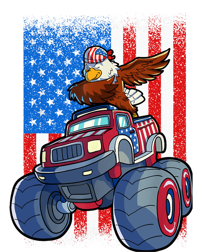 Dabbing Eagle Monster Truck 4th Of July Boy American Flag Long Sleeve Shirt