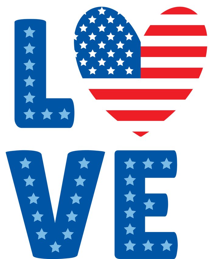 Love American Flag Heart 4th Of July Premium T-Shirt