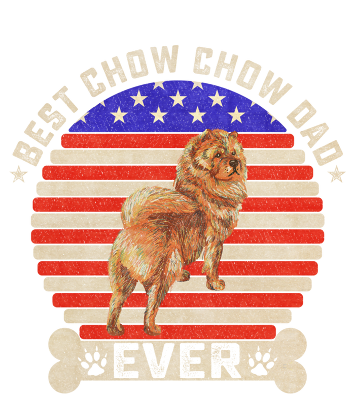 Vintage Retro Usa Flag Best Chow Chow Dog Dad Ever Sunset Gift Long Sleeve Shirt