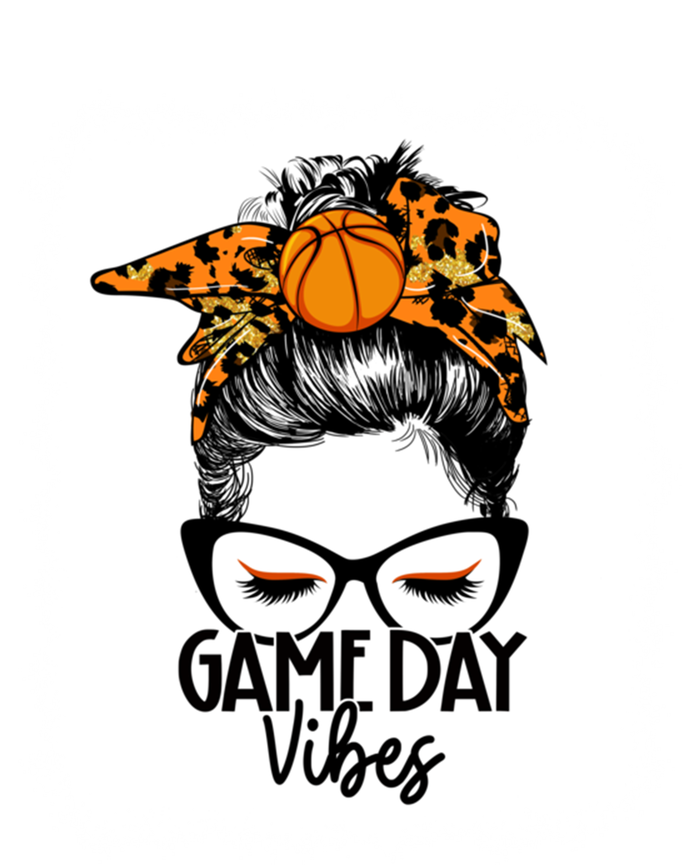 Bleached Basketball Game Day Vibes Messy Bun Basketball Mom Cute Gift T-Shirt