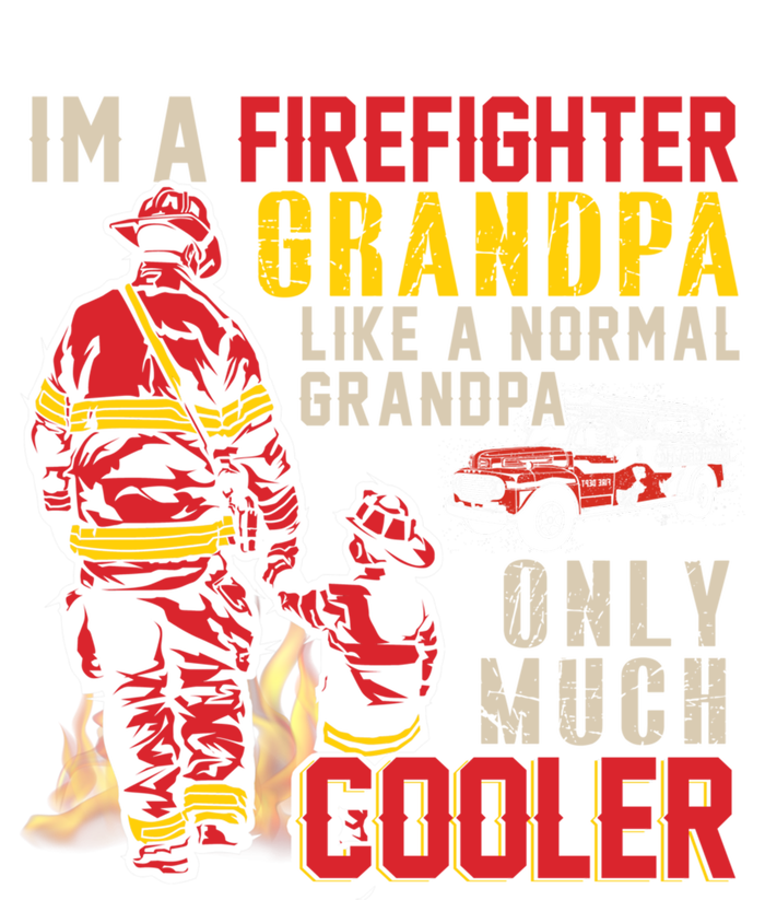 Vintage Im A Firefighter Grandpa Definition Much Cooler Gift Full-Length Apron With Pockets