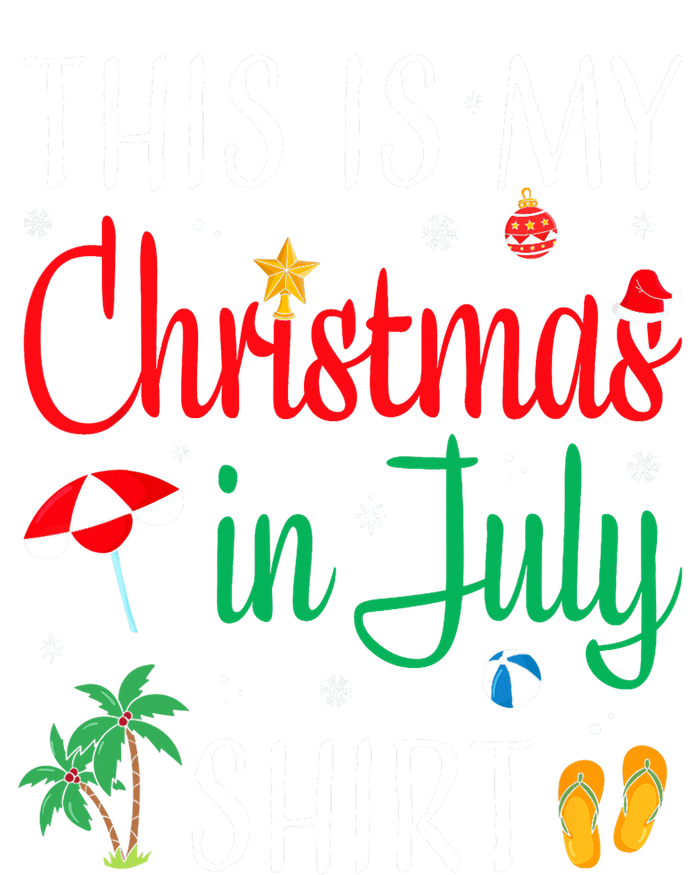 Christmas In July Santa Hat Summer Beach Vacation Xmas T-Shirt