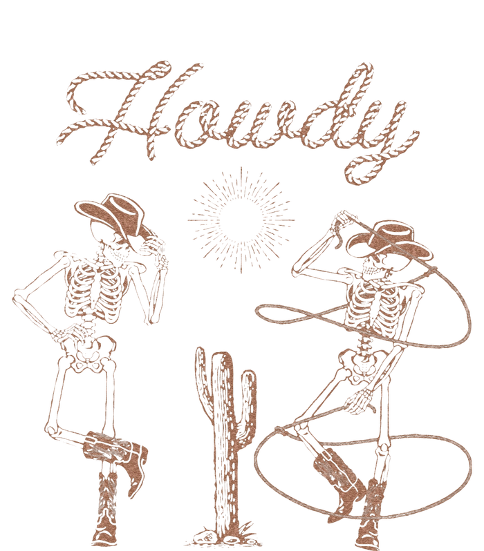 Western Cowboy Skeleton Dancing Howdy Halloween T-Shirt