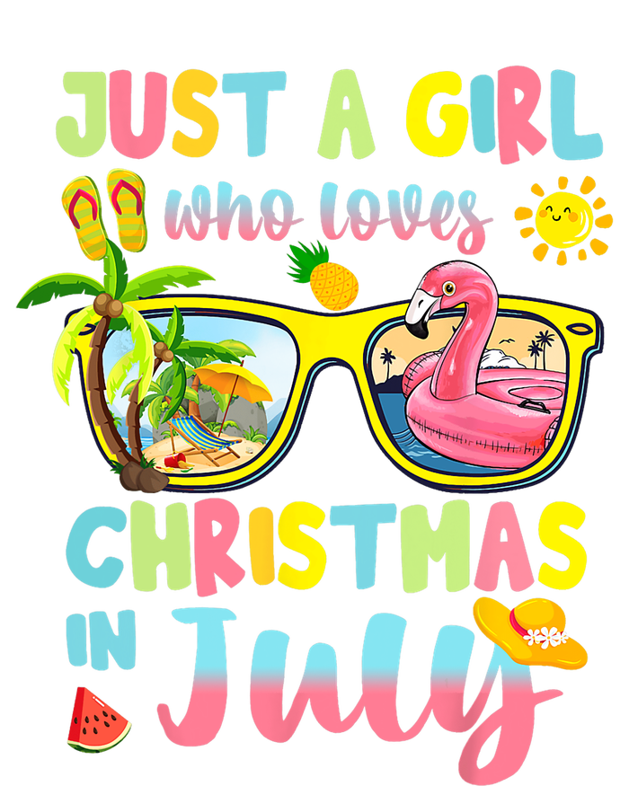 Just A Girl Who Loves Christmas In July Sunglasses Flamingo Design Women’s Perfect Tri Rocker Tank