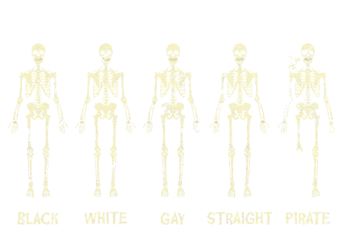 Black White Gay Straight Pirate Skeleton Human Right T-Shirt