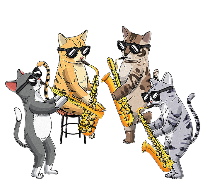 Cats Playing Saxophone Jazz Sax Musician Saxophonist T-Shirt