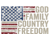 God Family Country Freedom 4th July USA Flag Christian Performance Long Sleeve Polo