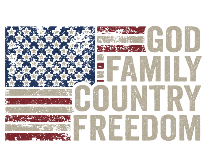 God Family Country Freedom 4th July USA Flag Christian Performance Long Sleeve Polo