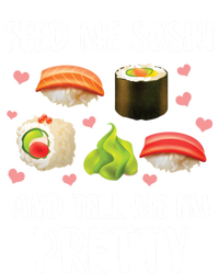 Funny Sushi Lover Feed Me Sushi And Tell Me Im Pretty Gift Striped Beanie with Solid Band