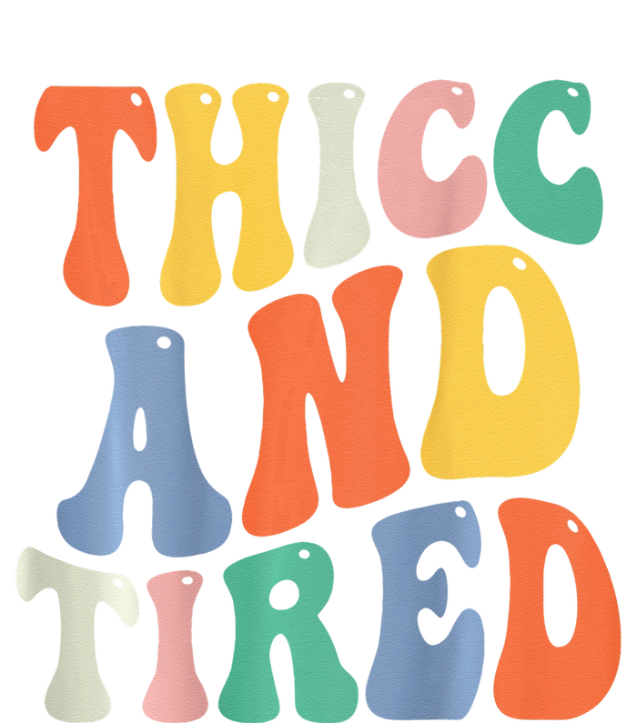 Thicc And Tired Funny Saying Groovy Women Thicc & Tired Dry Zone Grid Polo