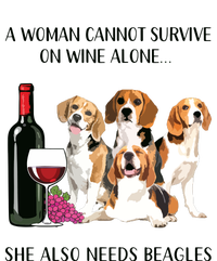 A Woman Cannot Survive On Wine Alone Beagle Lovers Aluminum Water Bottle