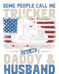 Semi Truck Driver Trucker Daddy Husband US American Flag Womens Funnel Neck Pullover Hood