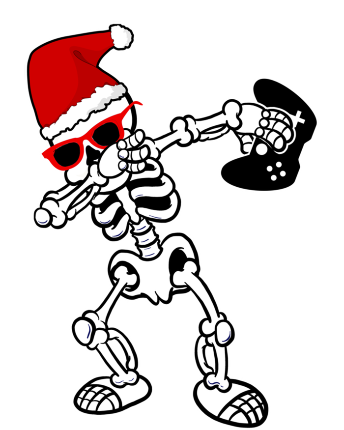 Funny Video Game Santa Dabbing Skeleton Christmas Gift Funny Gift T-Shirt