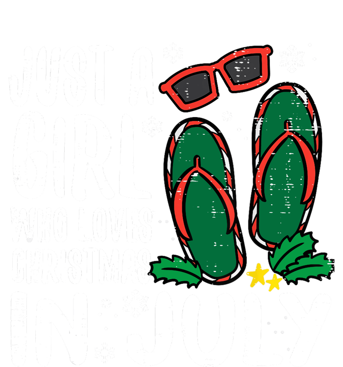 Just A Girl Who Loves Christmas In July Xmas Summer Wo Womens Funnel Neck Pullover Hood