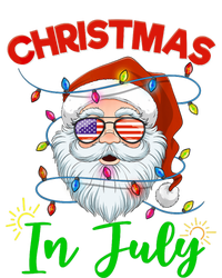 Christmas In July Santa Hat Sunglasses USA Flag Summer T-Shirt