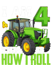 I Am 4 This is How I Roll Four Year Old Tractor 4th Birthday 7 Panel Mesh Trucker Snapback Hat