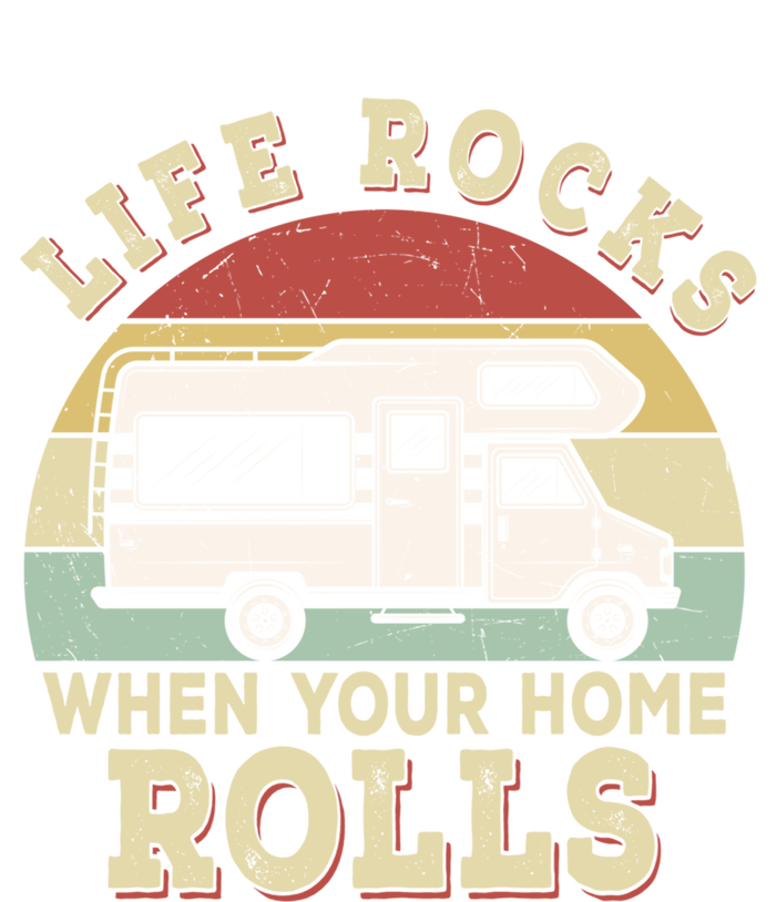 Retro Life Rocks When Your Home Rolls Rv Van Camper Life Great Gift Insulated Varsity Jacket