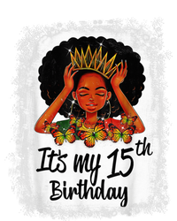 15 Years Old Black Melanin Wo Girl It's My 15th Birthday Pom Pom 12in Knit Beanie