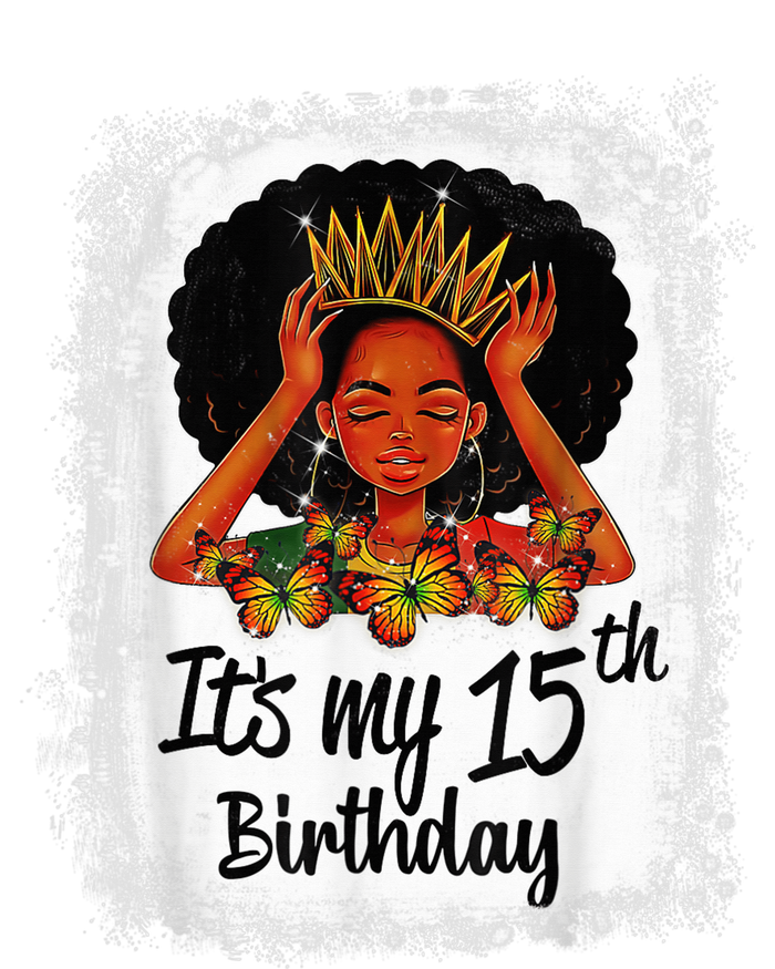 15 Years Old Black Melanin Wo Girl It's My 15th Birthday Pom Pom 12in Knit Beanie