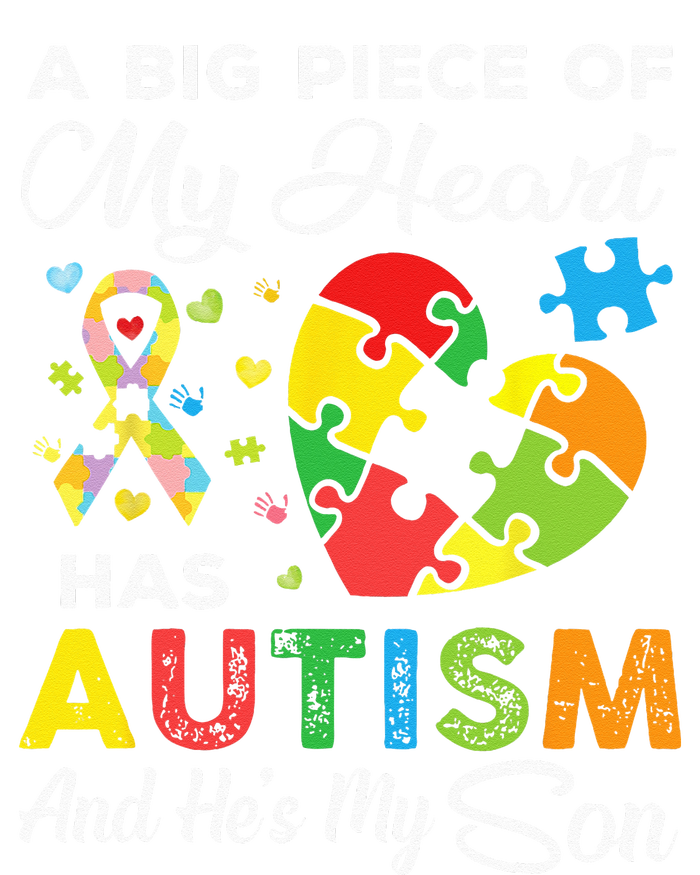 A Big Piece Of My Heart Has Autism And Hes My Son Softstyle Adult Sport Polo