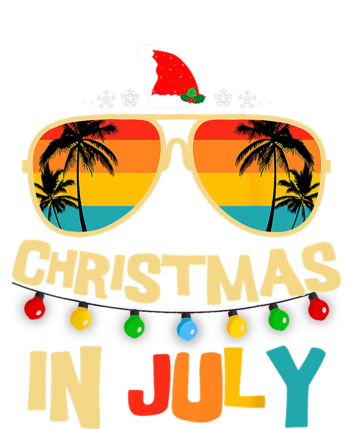 Christmas In July Santa Hat Sunglasses Summer Vacation Xmas Tank Top