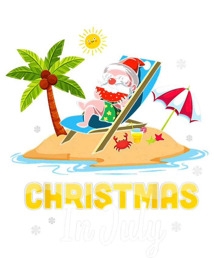 Christmas In July Santa Claus Beach Watermelon Gifts T-Shirt