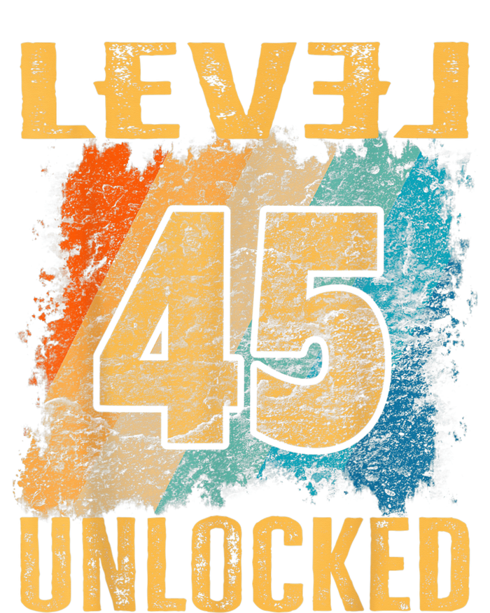 45th Birthday Level Unlocked Vintage Retro T-Shirt