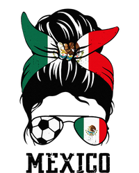 Mexican Soccer Girl Mom Messy Bun Mexico Flag Football Fan Legacy Cool Fit Booney Bucket Hat