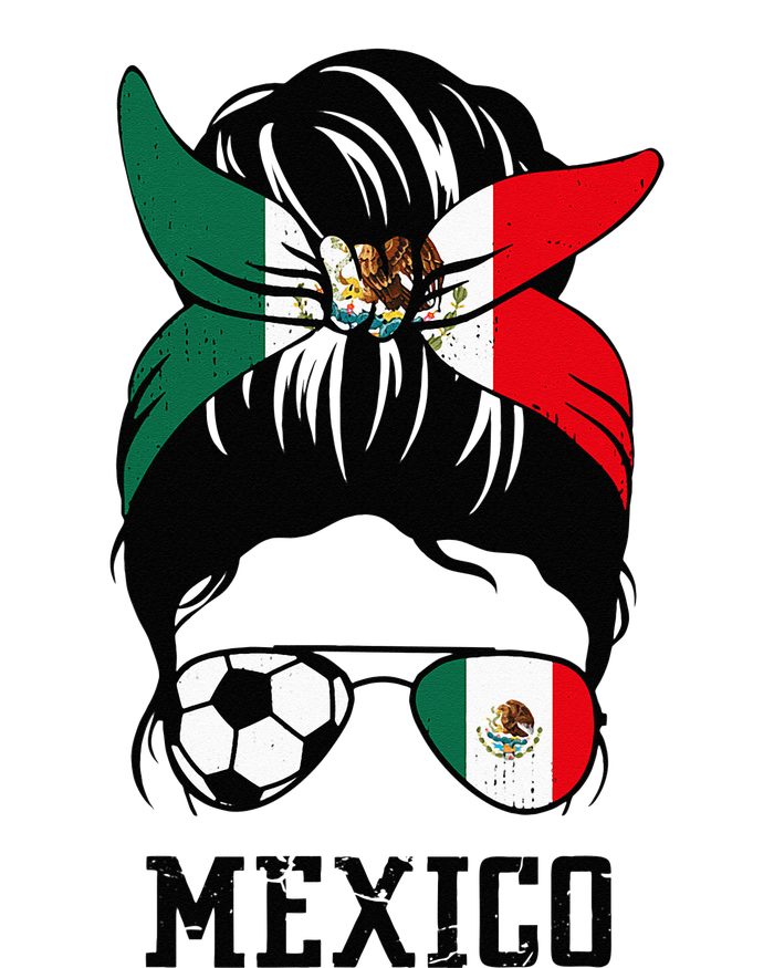 Mexican Soccer Girl Mom Messy Bun Mexico Flag Football Fan Legacy Cool Fit Booney Bucket Hat