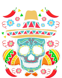 Mexican Skull Mariachi Pepper Fiesta Cinco De Mayo Flexfit Unipanel Trucker Cap