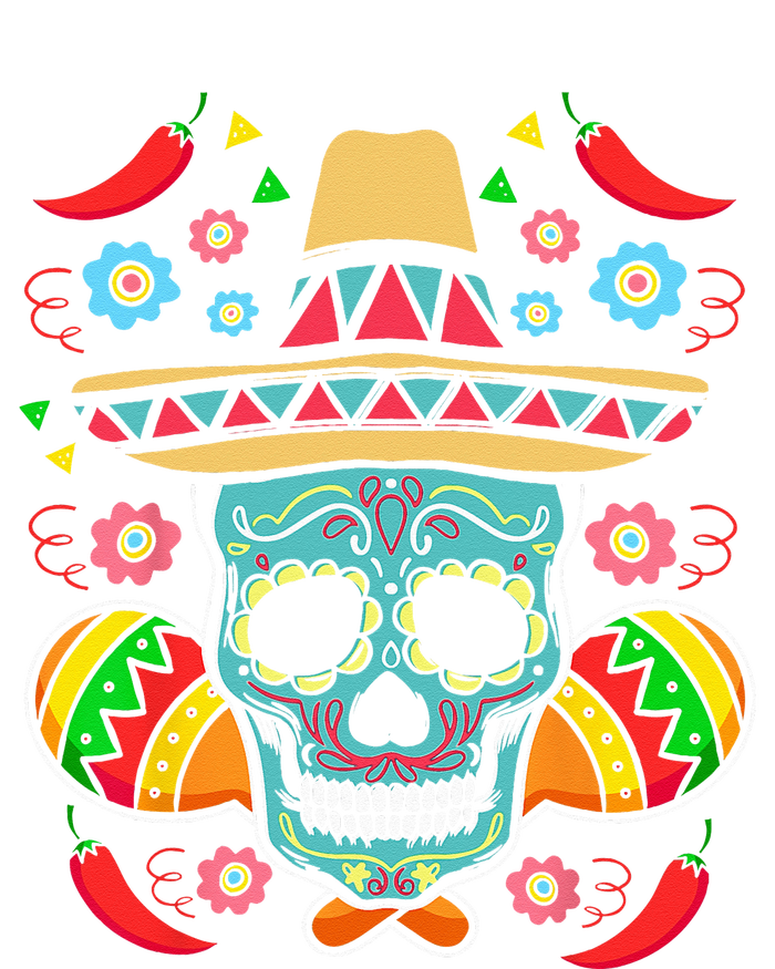 Mexican Skull Mariachi Pepper Fiesta Cinco De Mayo Flexfit Unipanel Trucker Cap