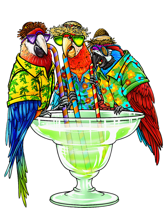 Parrots Drinking Margarita Hawaiian Vacation Birds Women's T-Shirt