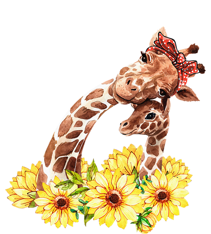 Mom Sunflower Gift Safari Africa Animal Baby Giraffe PosiCharge RacerMesh Polo