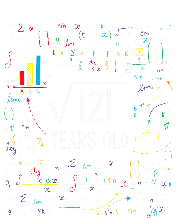 Square Root Of 121 11th Birthday 11 Year Old Gifts Math Bday T-Shirt