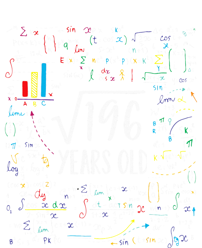 Square Root Of 196 14th Birthday 14 Year Old Gifts Math Bday T-Shirt