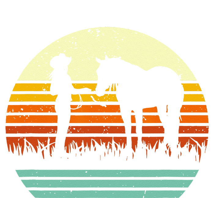 Western Cowgirl Halter Horse Retro Sunset Vintage Style T-Shirt