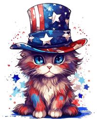 Cute Patriotic Red White And Blue Kitten Cat T-Shirt