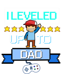 Funny I Leveled Up To Dad Retro Daddy Gamer Pixel Video Game Cool Gift Kids T-Shirt