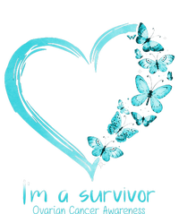 Teal Butterfly Heart Im A Survivor Ovarian Cancer Awareness Hoodie