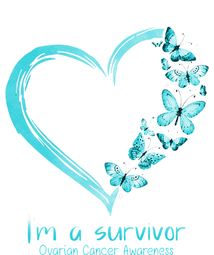 Teal Butterfly Heart Im A Survivor Ovarian Cancer Awareness Hoodie